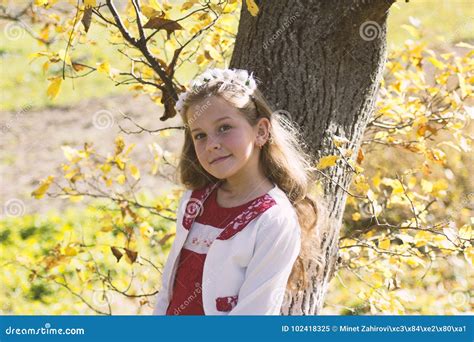 Happy Little Girl Laughing and Playing in the Autumn on the Nature Walk Outdoors Stock Image ...