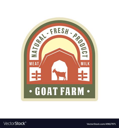 Goat farm emblem logo design Royalty Free Vector Image