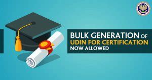 Bulk Generation of UDIN for Certification now Allowed