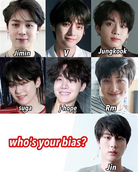 who's your bias? . . #bts #jin #suga #jhope #Rm #jungkook #v #jimin Bts ...