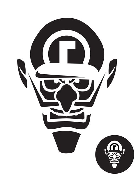 Mario Bros: Waluigi (Pumpkin Stencil - Pumpkin Pattern - Pumpkin ...