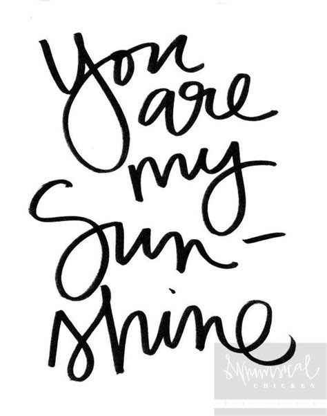 You Are My Sunshine Hand-lettered Lyrics Nursery Decor Love Family - Etsy | You are my sunshine ...