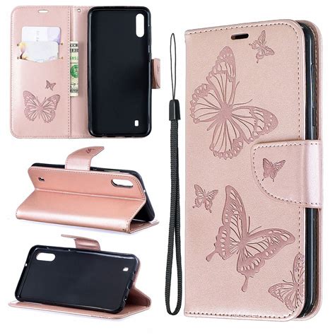 Samsung Galaxy A10 Case,Dteck Embossed Butterfly Flip PU Leather Stand Wallet Case Cover For ...