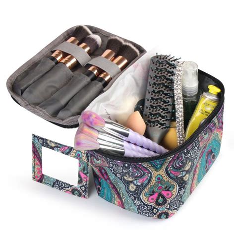 Zodaca Women Compact Small Cosmetic Makeup Bag for Business Trip Camping Hiking Backpacking ...