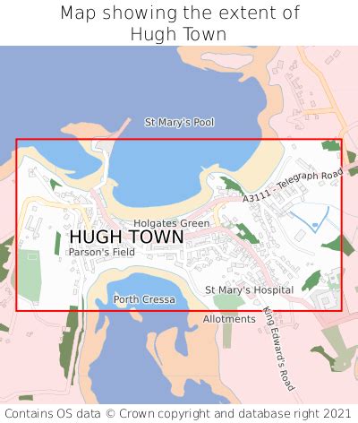 Where is Hugh Town? Hugh Town on a map