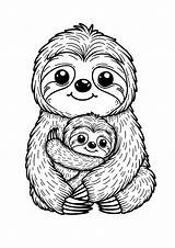 Sloth Coloring Template Pages Printable Stained Glass Monster Craft  sketch template
