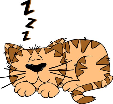 Cat | Free Stock Photo | Illustration of a cartoon cat sleeping isolated on a white background ...