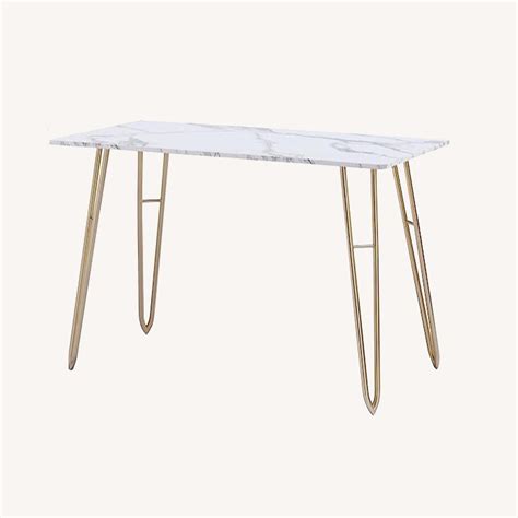 Dining Table with Modern Italian Marble Look - AptDeco