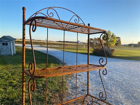 Wrought Iron 64 Lg Bakers Rack Outdoor Patio Metal - Etsy