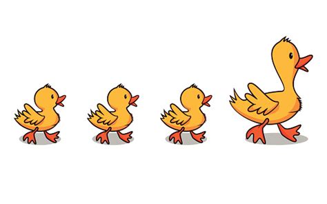 Ducks In A Row Stock Illustration - Download Image Now - Duck - Bird, In A Row, Cartoon - iStock