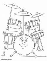 Drum Set Coloring Page For Kids sketch template