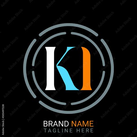 Kl Letter Logo design. black background. Stock Vector | Adobe Stock