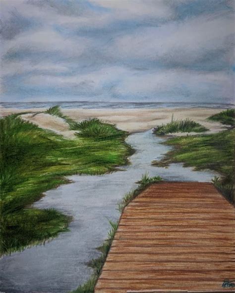 Beach scene art | Colored pencil artwork, Scene art, Beach scenes