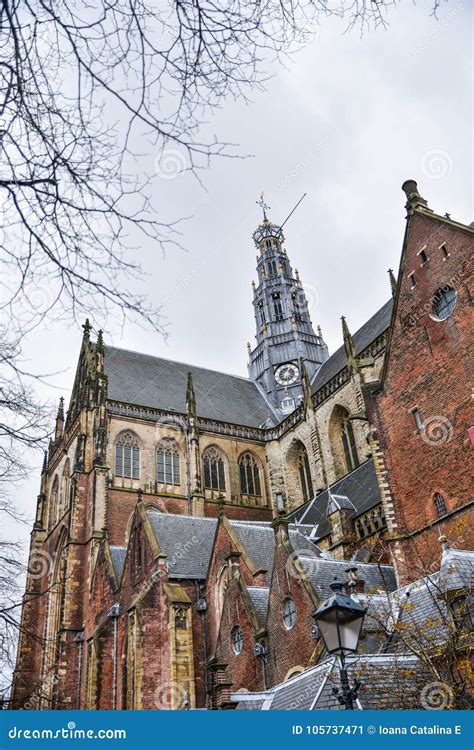 Beautiful View of the Cathedral in Haarlem, Holland Stock Image - Image of kerk, exterior: 105737471