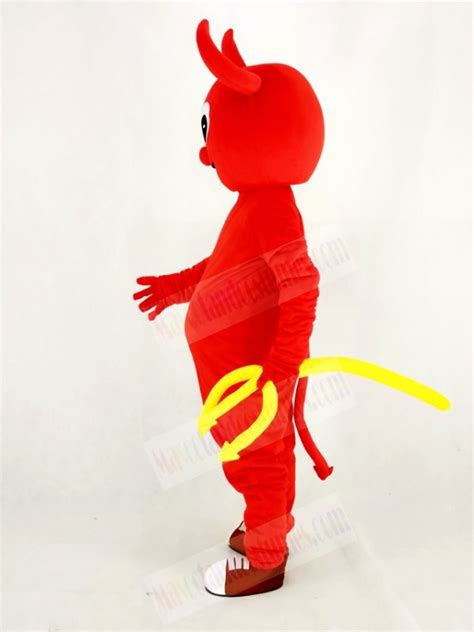 Cute Red Devil Mascot Costume Cartoon