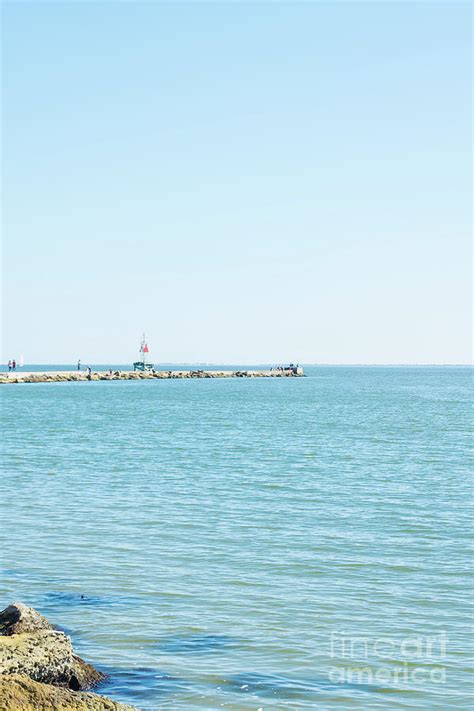 View of Rock Pier Extending Over Corpus Christi Bay, Texas Photograph ...