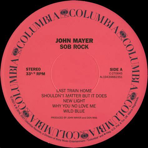 John Mayer – Sob Rock | Vinyl Album Covers.com