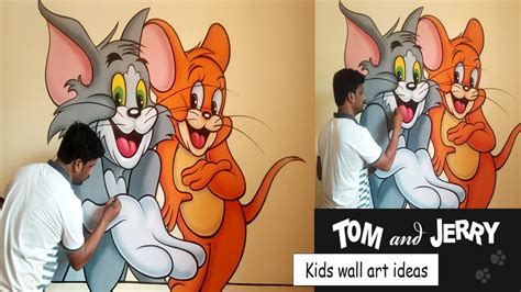 Tom and Jerry wall art / simple wall art / wall painting ideas - YouTube