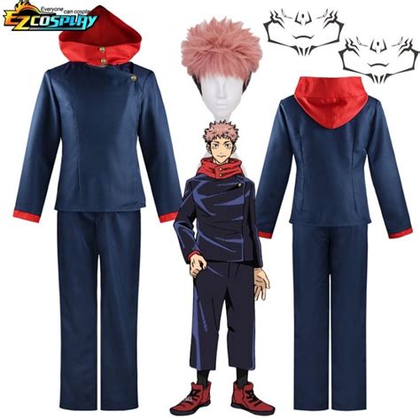 Itadori Yuji Cosplay Anime Jujutsu Kaisen Itadori Yuji Cosplay Costume Hoodie Uniform Wig Suit ...