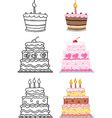 Cartoon birthday cake Royalty Free Vector Image
