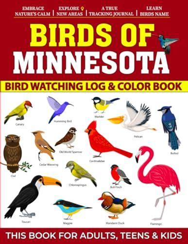 Birds Of Minnesota: Bird Watching Log & Coloring Book With 50 different ...