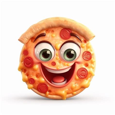 Premium AI Image | Pixar cartoon cute little pizza smiling