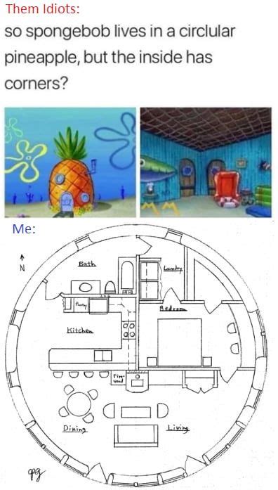 Spongebob House Layout - Um Interior Walls. In 2020