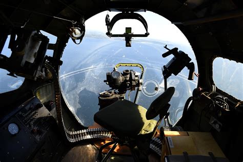 Bombardier's view from the turret of a B17 Flying Fortress, Seattle, 6 ...