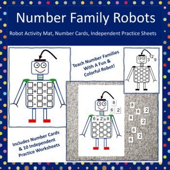 Robot Number Families Activity Mat & Independent Practice Sheets by ...