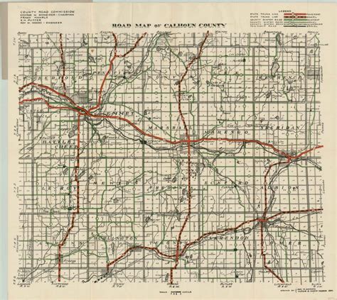 Road Map of Calhoun County - Curtis Wright Maps