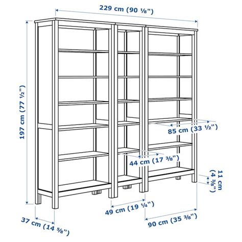 HEMNES bookcase, black-brown, 901/8x771/2" - IKEA