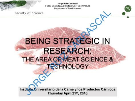 (PDF) BEING STRATEGIC IN RESEARCH: THE AREA OF MEAT SCIENCE & TECHNOLOGY