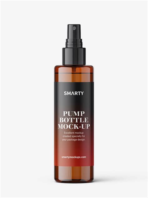 Amber spray bottle mockup - Smarty Mockups