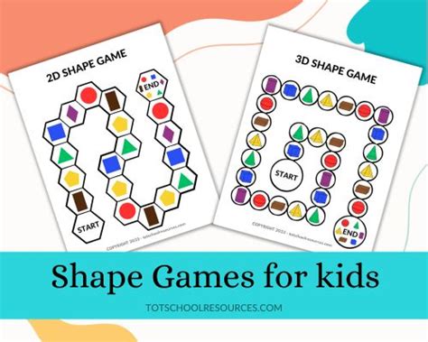 2D & 3D Shape Games for kids - totschoolresources.com