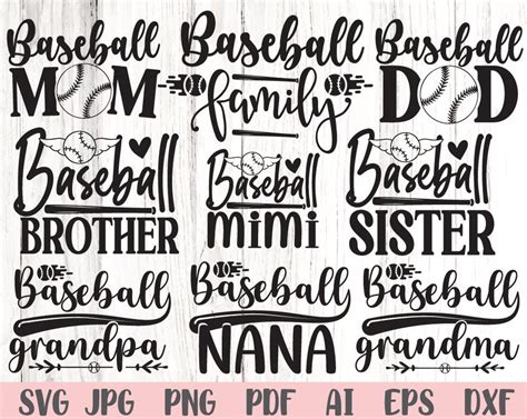 Baseball Family Svg Baseball Svg Baseball Mom Svg Instant Download Svg Files for Cricut Baseball ...