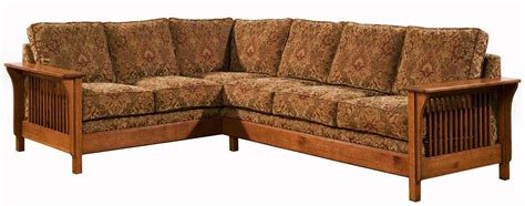 Arts & Crafts Mission Style Upholstered Back Sofa Sectional Dimensions ...