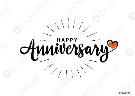 Happy Anniversary calligraphy - stock vector 2841353 | Crushpixel