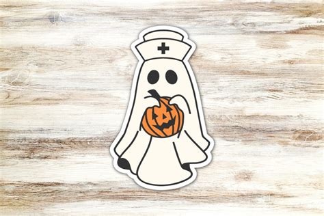 Nurse Ghost Sticker Halloween Ghost Sticker Pumpkin Sticker - Etsy