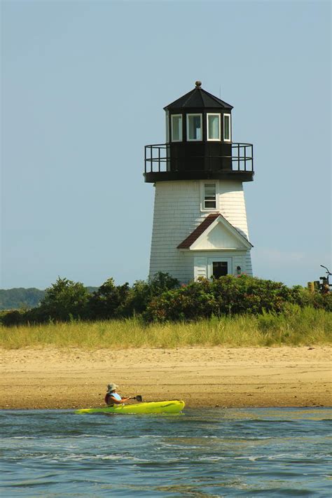 Hyannis Harbor Lighthouse Kayaker Photograph by John Burk