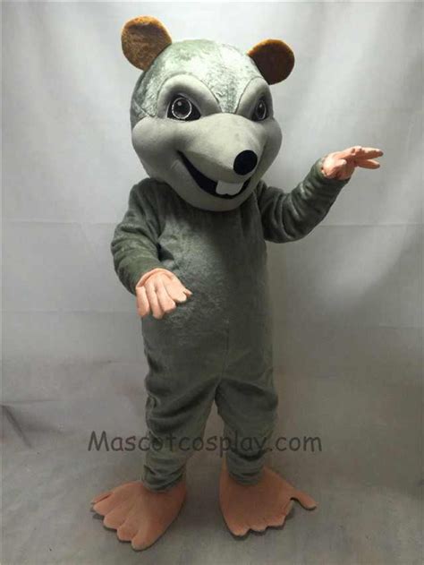 New Gray Rink Rat Mascot Costume