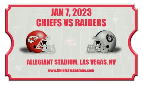 Kansas City Chiefs vs Las Vegas Raiders Football Tickets | 01/07/23