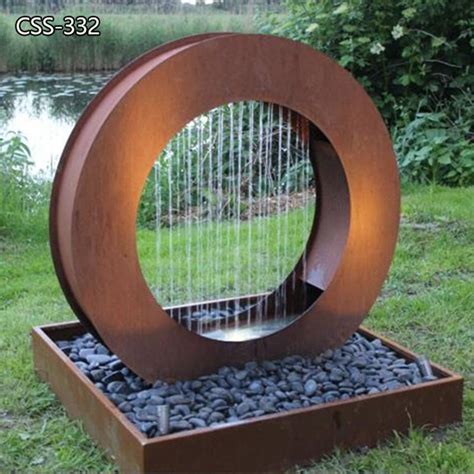 Outdoor Corten Steel Water Feature All-match Decor - YouFine Art Sculpture