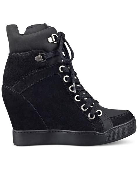 Lyst - Guess Women's Matty Wedge Sneakers in Black