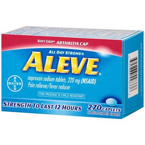 Aleve Soft Grip Arthritis Cap Caplets with Naproxen Sodium, 220mg ...