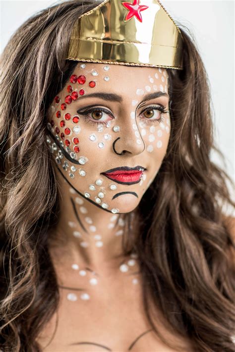 DIY Wonder Woman Costume with Pop Art Makeup Tutorial - HalloweenCostumes.com Blog