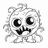 Funny Monster Coloring Pages Cartoon With Eyes  sketch template