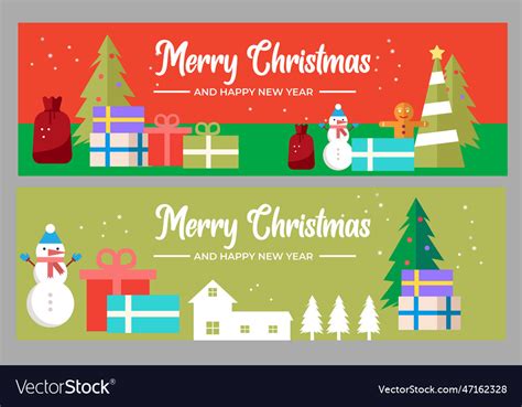 Merry christmas banner design Royalty Free Vector Image