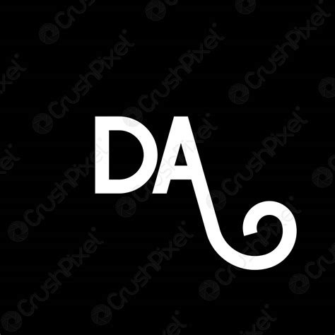 DA letter logo design on black background. DA creative initials - stock ...