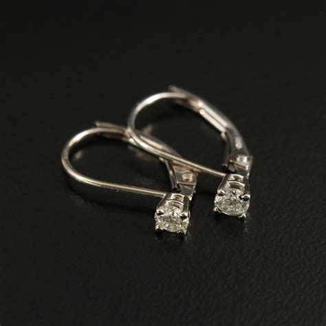 14K Diamond Drop Earrings | EBTH