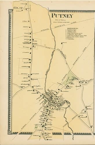1869 Beers Map, Putney, Vermont, Village Center | Putney, Ve… | Flickr